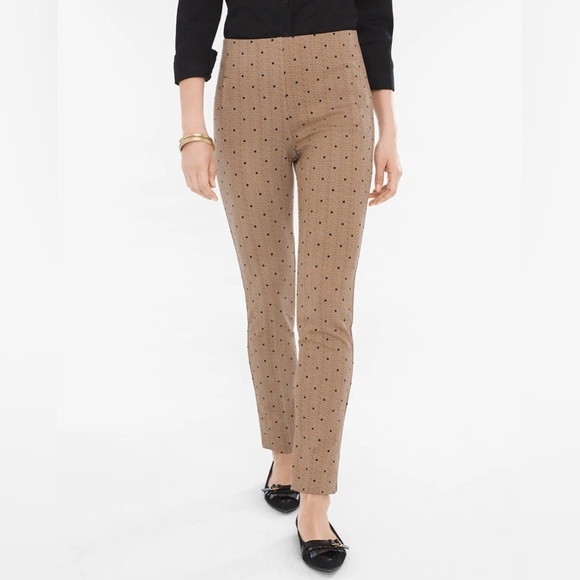 NWT Chico’s So Slimming Juliet Straight Leg Brown Herringbone Pant Size 14 (2.5) - Picture 1 of 9